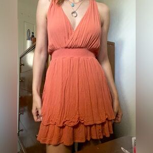 peachy orange sundress